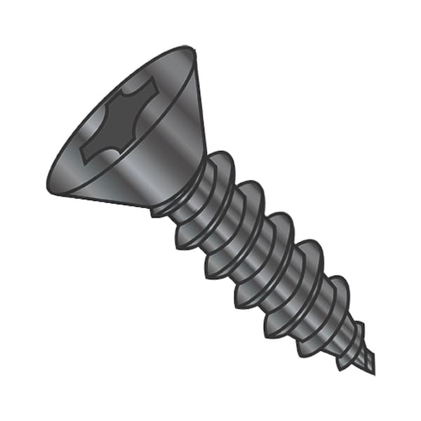 Usa Industrials Self-Drilling Screw, #10-12 x 2-1/2 in, Black Oxide 18-8 Stainless Steel Flat Head Phillips Drive BULK-SCRW-13280 - main
